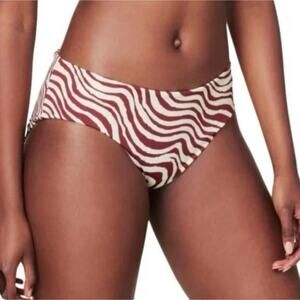 NWT Andie The Hipster Bikini Bottom Bias Stripe Truffle Size S